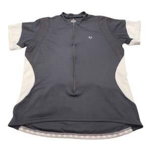 IQ Pearl Izumi Cycling Jersey Mens XLarge Black Gray Full Zip Up Back Zip Pocket